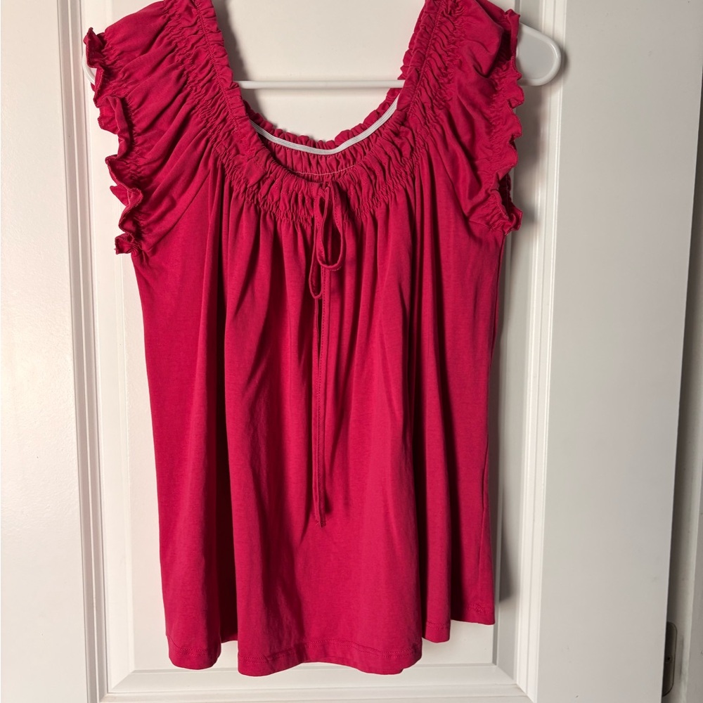 Women's Pink Ruffled Top - Picture 1 of 2
